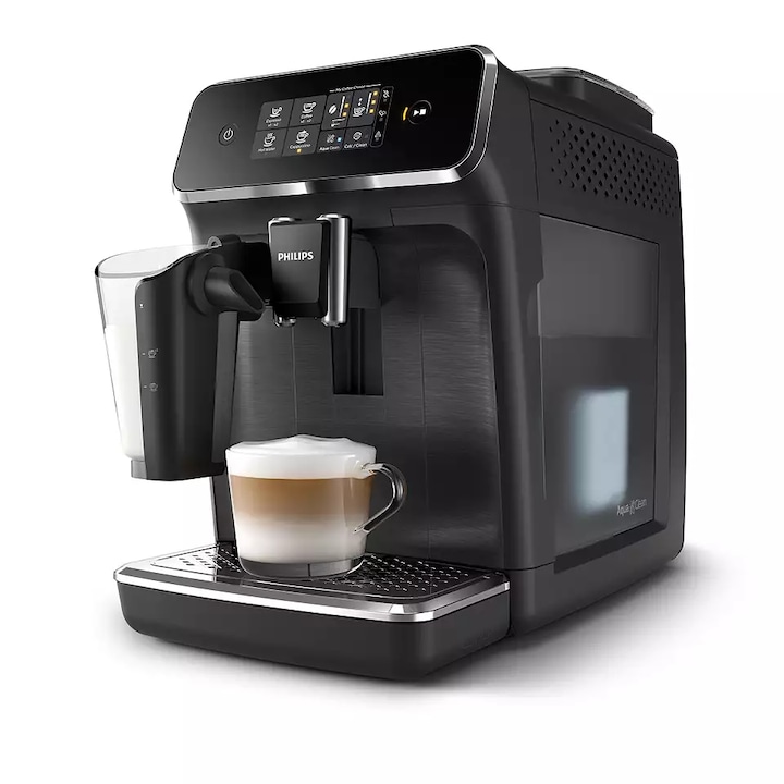 Philips Series 2200 EP2232/40 LatteGo automata kávégép, 1500W, 1.8L víztartály, 15 bar, LatteGo tejhabosítóval