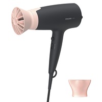 Uscator de par, Philips, 2100 W, Thermo Protect, 3 setari de temperatura, 2 setari de viteza,14 mm, Negru/Roz