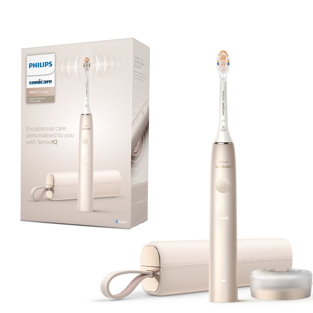 Periuta electrica sonica Philips Prestige 9900 HX9992/11, 62000 miscari/minut, tehnologie SenseIQ, aplicatie Sonicare cu inteligenta artificiala, wireless Bluetooth, senzori integr