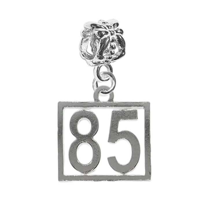 Charm argint Cifra 85 numar norocos cifre aniversare Dras Argintiu