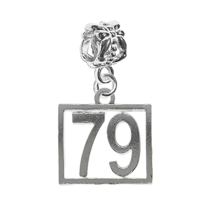 Charm argint Cifra 79 numar norocos cifre aniversare Dras Argintiu