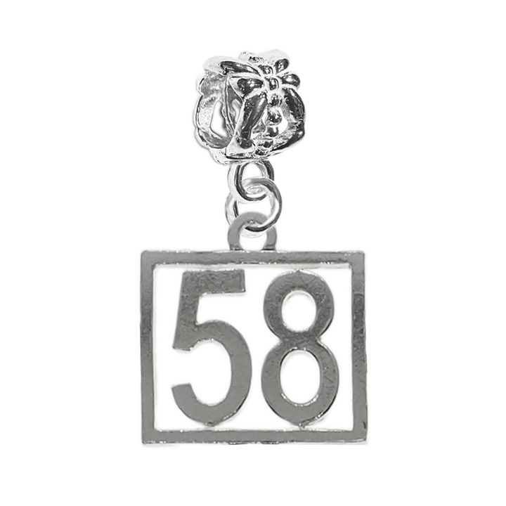 Charm argint Cifra 58 numar norocos cifre aniversare Dras Argintiu