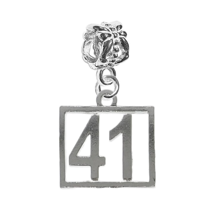 Ezüst bűbáj 41-es szerencsés szám születésnapi szám Dras Silver