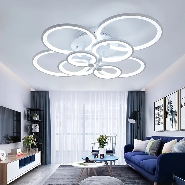 Plafoniera LED cu telecomanda Rivani 8067-4+4