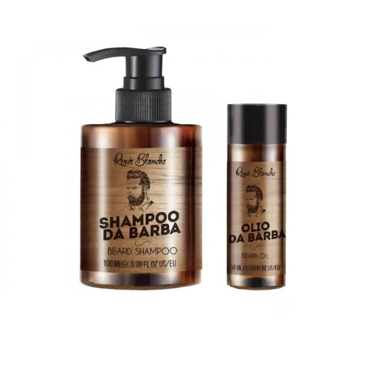 Kit de ingrijire barba si mustata, Renee Blanche, Sampon 100 ml + Ulei 50 ml
