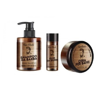 Kit de ingrijire barba si mustata, Renee Blanche, Sampon 100 ml + Ulei 50 ml + Ceara 50 ml Kit de ingrijire barba si mustata, Renee Blanche, Sampon 100 ml + Ulei 50 ml + Ceara 50 ml