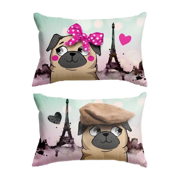 Set 2 fete perna bumbac 100% , Cotton Club, 50x70cm, Romance