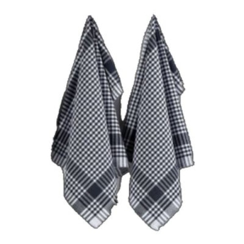 Set fata de masa si prosoape bucatarie, 11 piese, bumbac 100%, Eponj Home, Negru