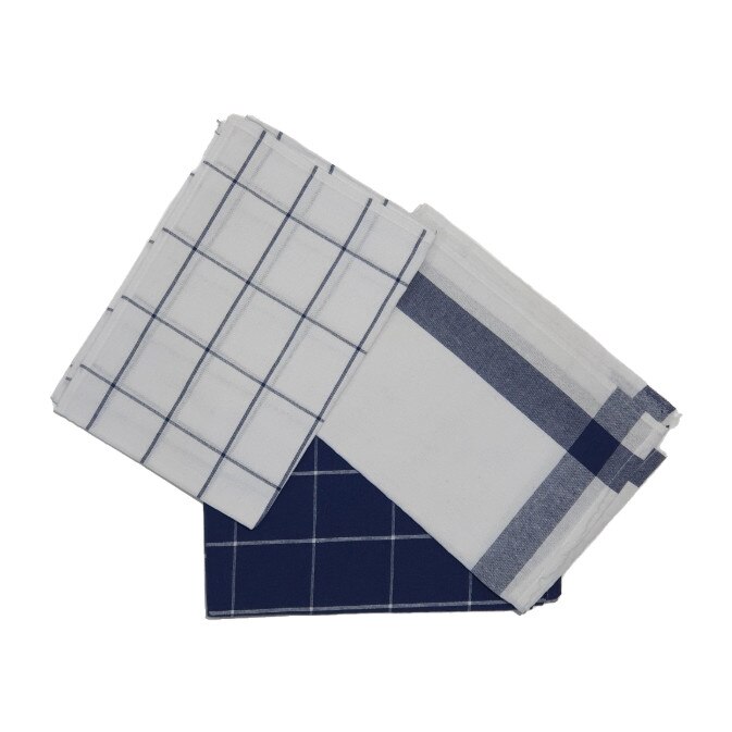 Set 6 prosoape bucatarie, bumbac 100%, 45x60 cm, Eponj Home, Pecete Albastru