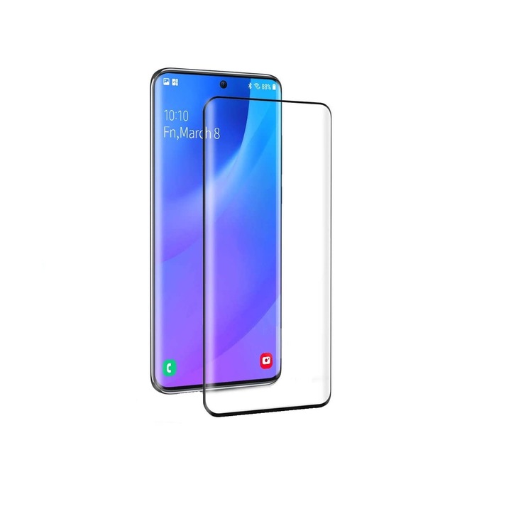 Стъклен протектор PlanetPhone, Съвместим със Samsung Galaxy S20, Цял екран