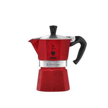 Espressor pentru aragaz Bialetti Moka Express, 3 cesti, Aluminiu, Rosu Espressor pentru aragaz Bialetti Moka Express, 3 cesti, Aluminiu, Rosu