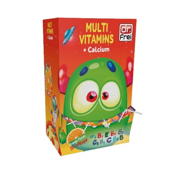 Acadele cu aroma de portocale, Multivitamine+Calciu, Cutie 50 acadele, Dr. Frei Acadele cu aroma de portocale, Multivitamine+Calciu, Cutie 50 acadele, Dr. Frei