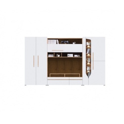 Biblioteca Porto CB, 195X294X52 ,Alb contine dulap