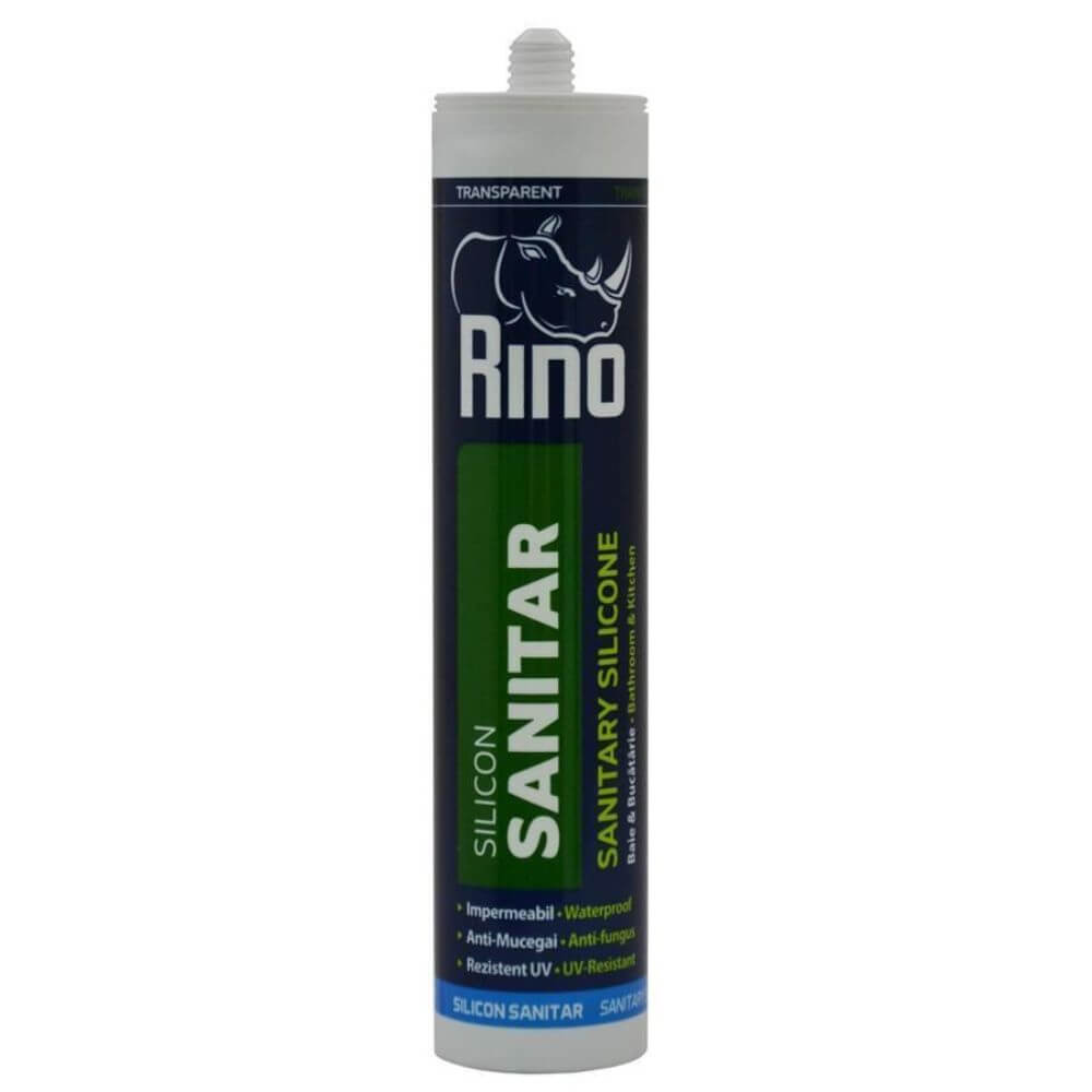 Silicon Sanitar Rino, Transparent, 280 ml, pe Baza de Acid Acetic