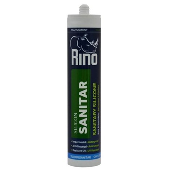 Silicon Sanitar Rino, Transparent, 280 ml, pe Baza de Acid Acetic Silicon Sanitar Rino, Transparent, 280 ml, pe Baza de Acid Acetic