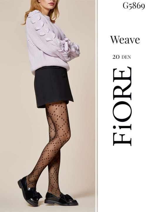 Ciorap FIORE Weave 20 Den, Negru