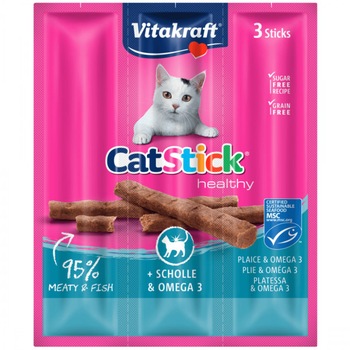 Recompense pentru pisici Vitakraft Cat Sticks cu Cambula si Omega 3 18 g Recompense pentru pisici Vitakraft Cat Sticks cu Cambula si Omega 3 18 g