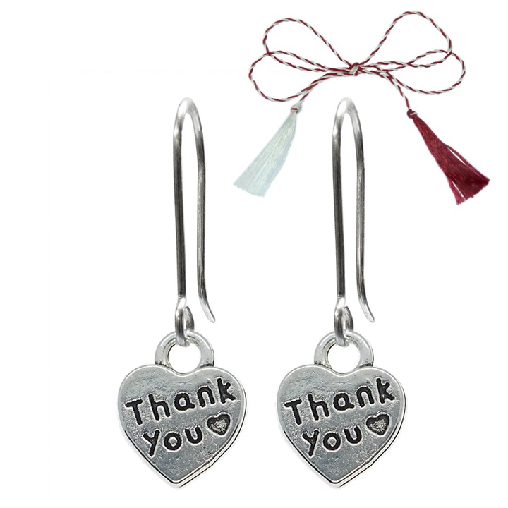 Martisor Silver szív fülbevaló köszönöm 9574330 Dras Silver