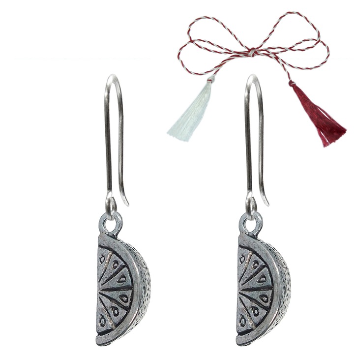 Martisor ezüst fülbevaló Citrom szelet 9724610 Dras Silver