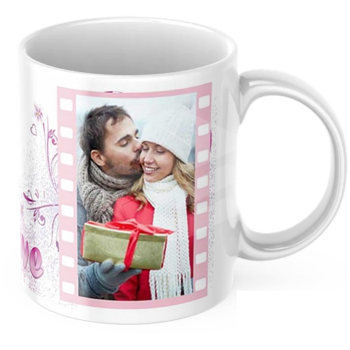 Cana personalizata cu 1 fotografie "Love" inima 250 ml