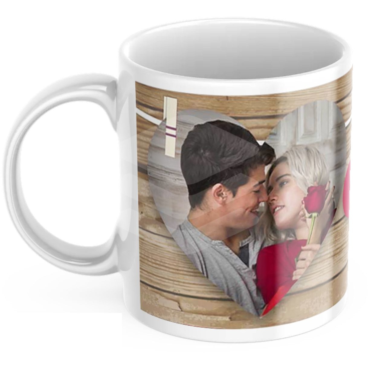 Cana personalizata cu 1 fotografie inima - 