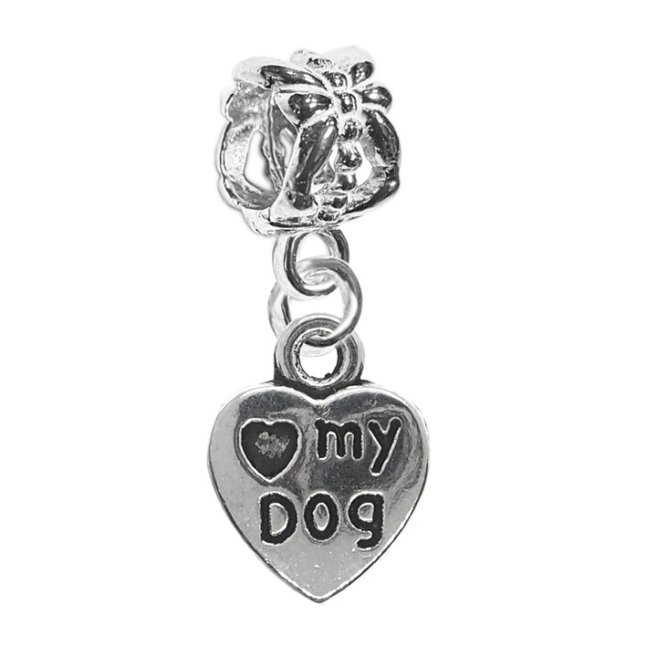 Charm ezüst Heart Love my dog 9287290 Dras Silver