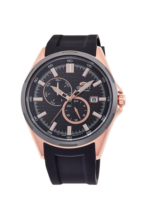 ORIENT, Автоматичен часовник с релефен циферблат, Розово-златист / Черен