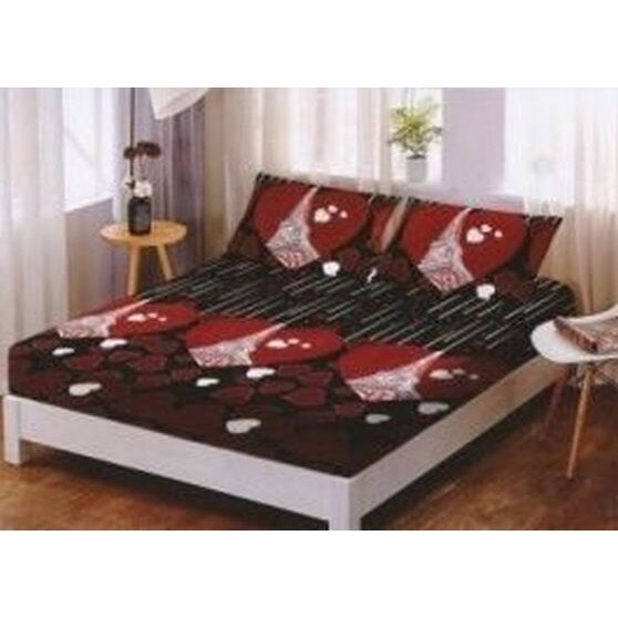 Set husa de pat din finet + 2 fete de perna pentru saltea de 160x200cm HPF301, Pucioasa