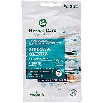 Masca de fata cu argila verde Farmona Herbal Care, 2 x 5 ml Masca de fata cu argila verde Farmona Herbal Care, 2 x 5 ml