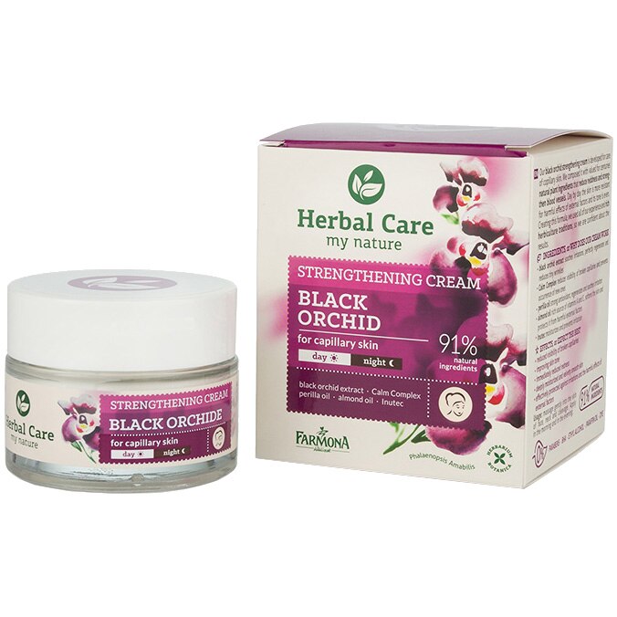 Crema fortifianta zi/noapte pentru ten cuperozic Farmona Herbal Care cu orhidee, 50 ml