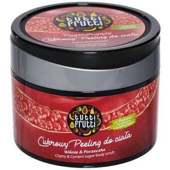 Sugar scrub pentru corp Tutti Frutti Visine&Coacaze, 300 g Sugar scrub pentru corp Tutti Frutti Visine&Coacaze, 300 g