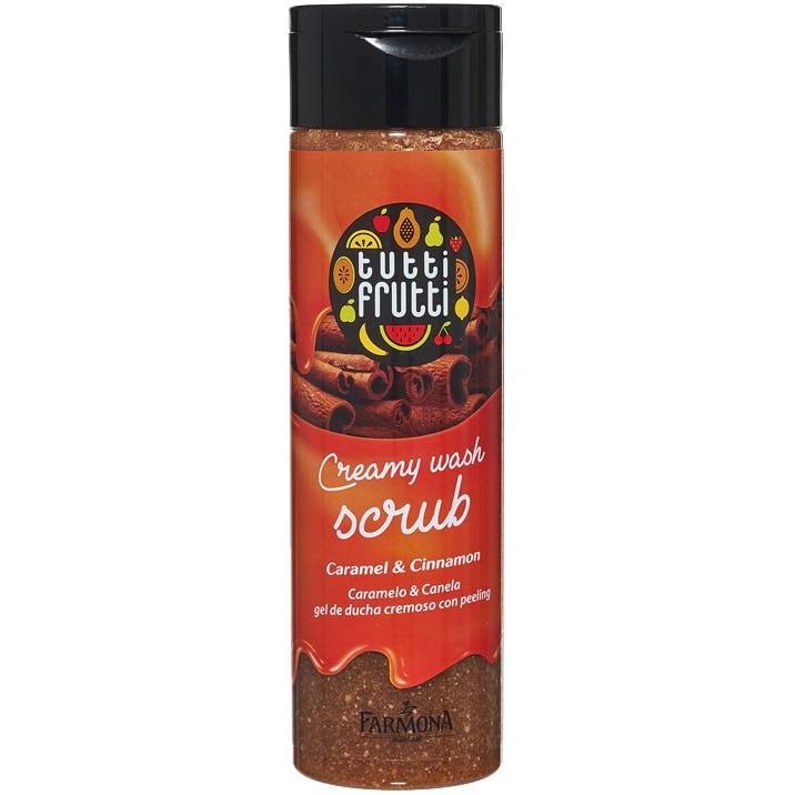 Gel de dus cremos peeling Farmona Tutti Frutti Caramel&Scortisoara, 200ml