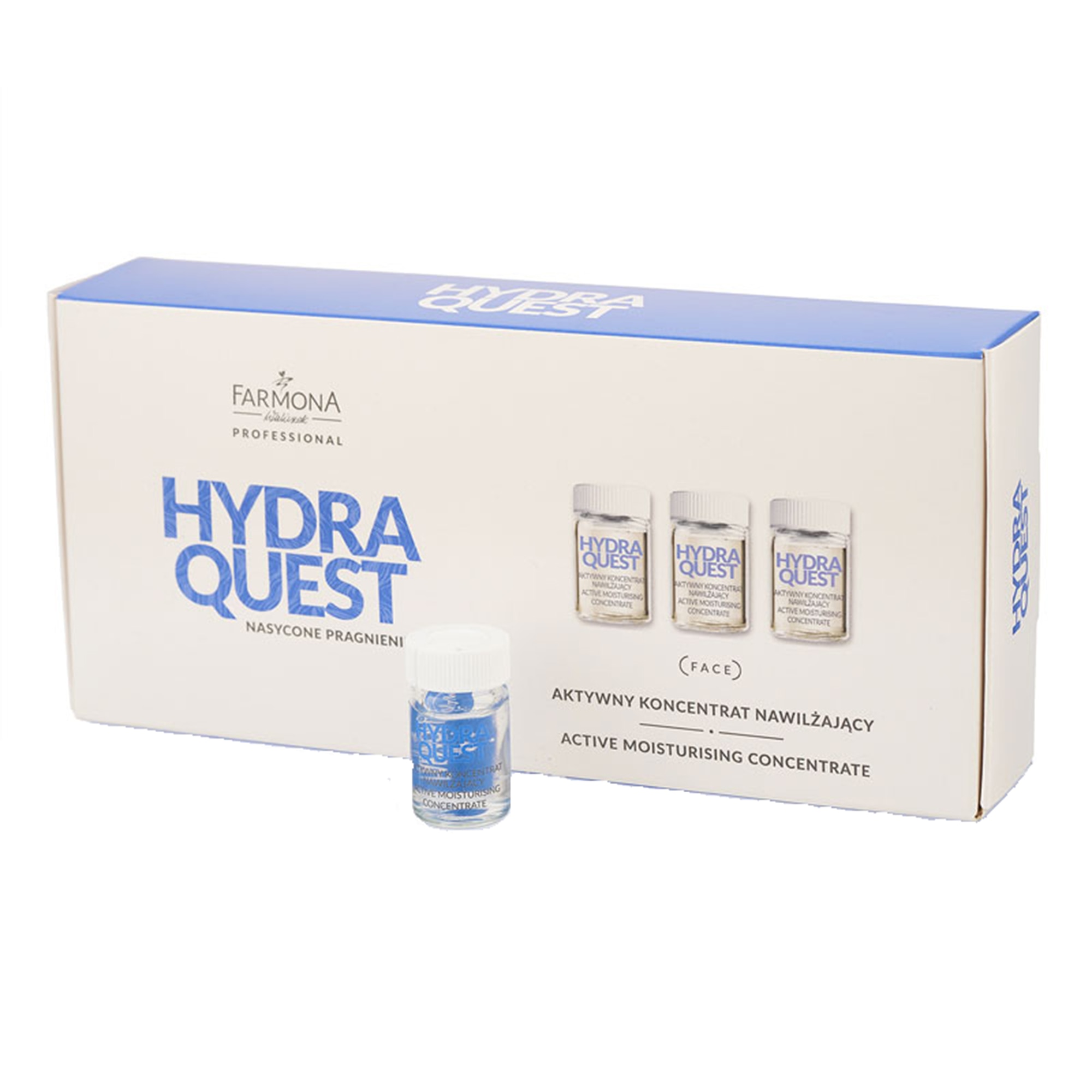 Concentrat hidratant activ Farmona Hydra Quest, 10 x 5 ml