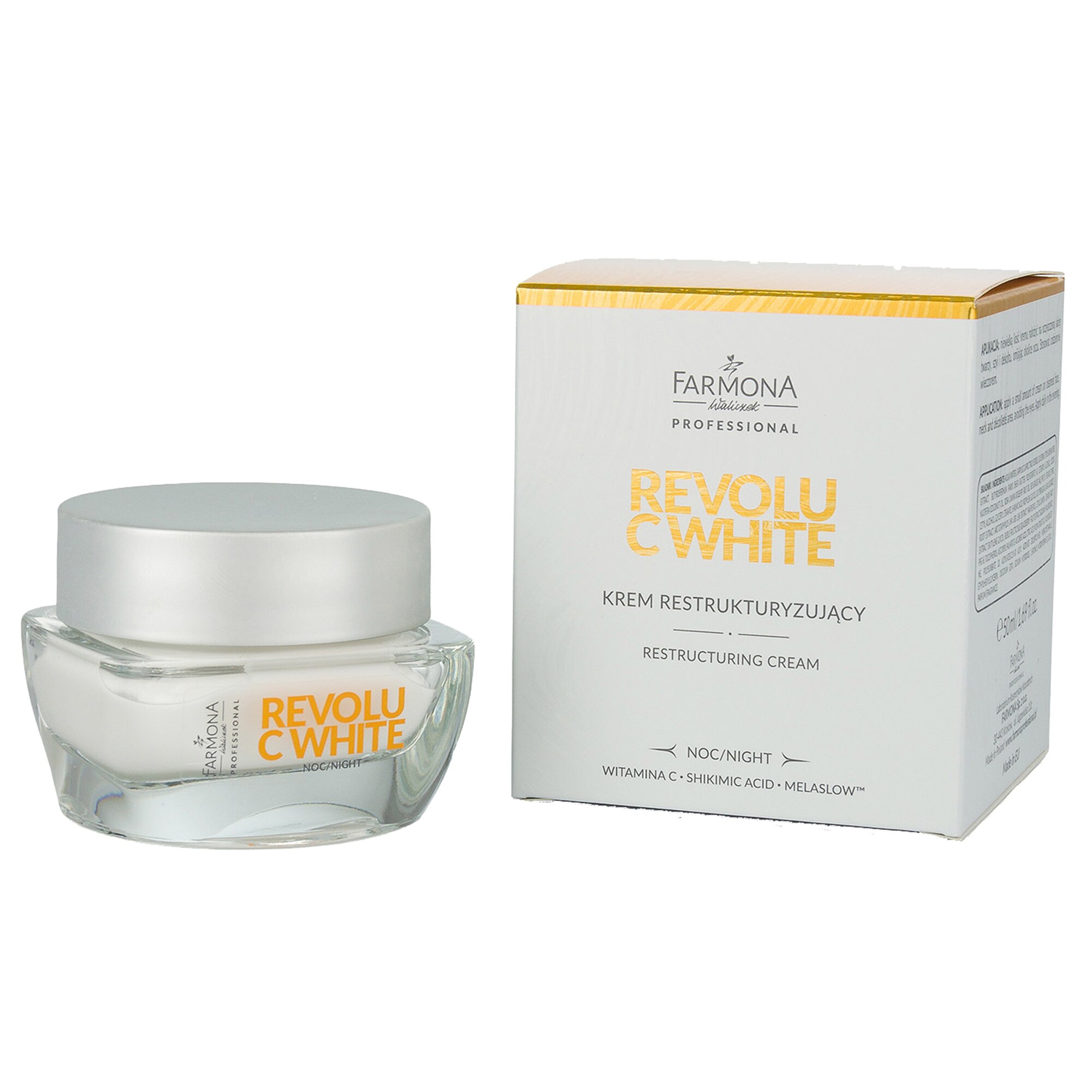 Crema restructuranta de fata de noapte Farmona Revolu C-White, 50 ml