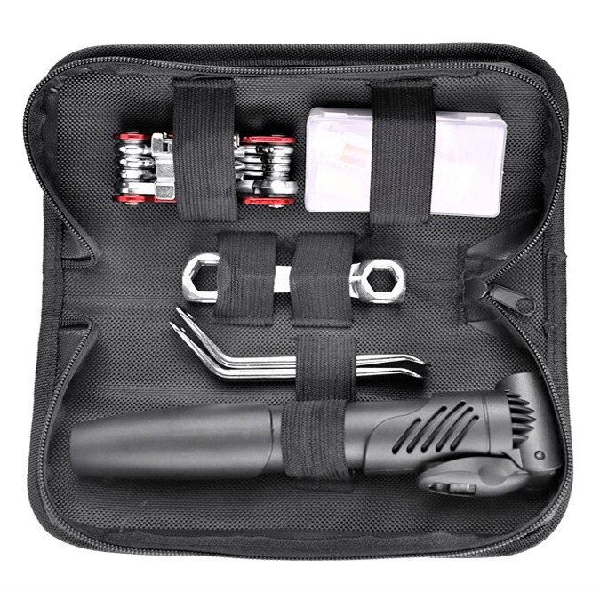 Trusa de scule pentru bicicleta, Forever, 16 piese si husa, 23 x 10 x 7 cm