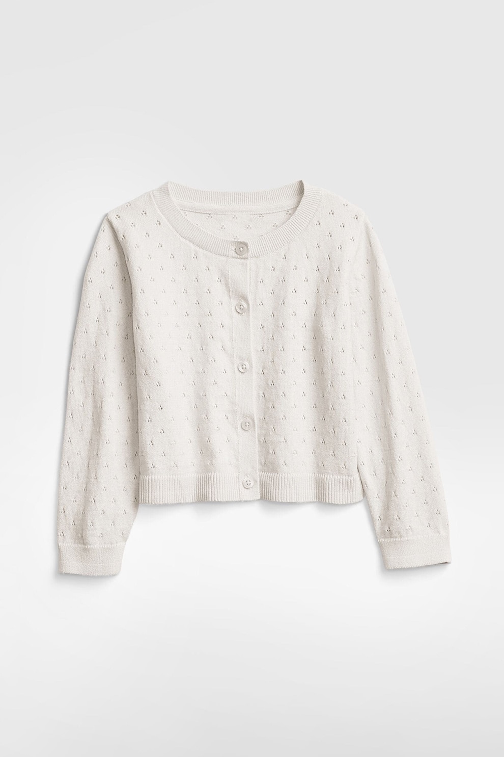 GAP, Cardigan cu decolteu la baza gatului cu model pointelle, Alb