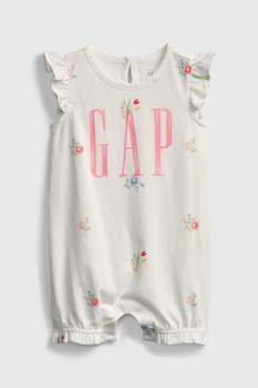 GAP, Salopeta cu logo si model floral, Alb/Roz, 70 CM Standard GAP, Salopeta cu logo si model floral, Alb/Roz, 70 CM Standard
