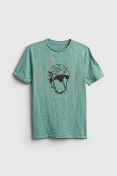 GAP, Tricou cu imprimeu grafic activat cu ajutorul blitului, Turcoaz/Negru GAP, Tricou cu imprimeu grafic activat cu ajutorul blitului, Turcoaz/Negru