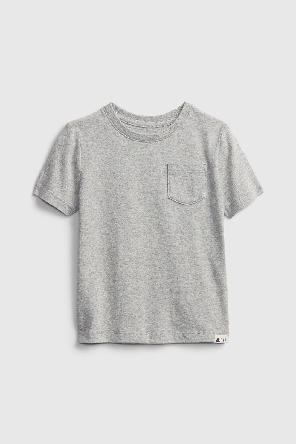 GAP, Tricou de bumbac organic cu buzunar pe piept, Gri melange