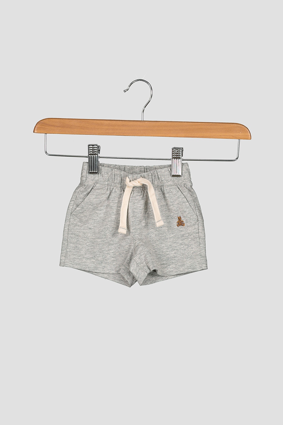 GAP, Pantaloni scurti de bumbac cu snur in talie, Gri