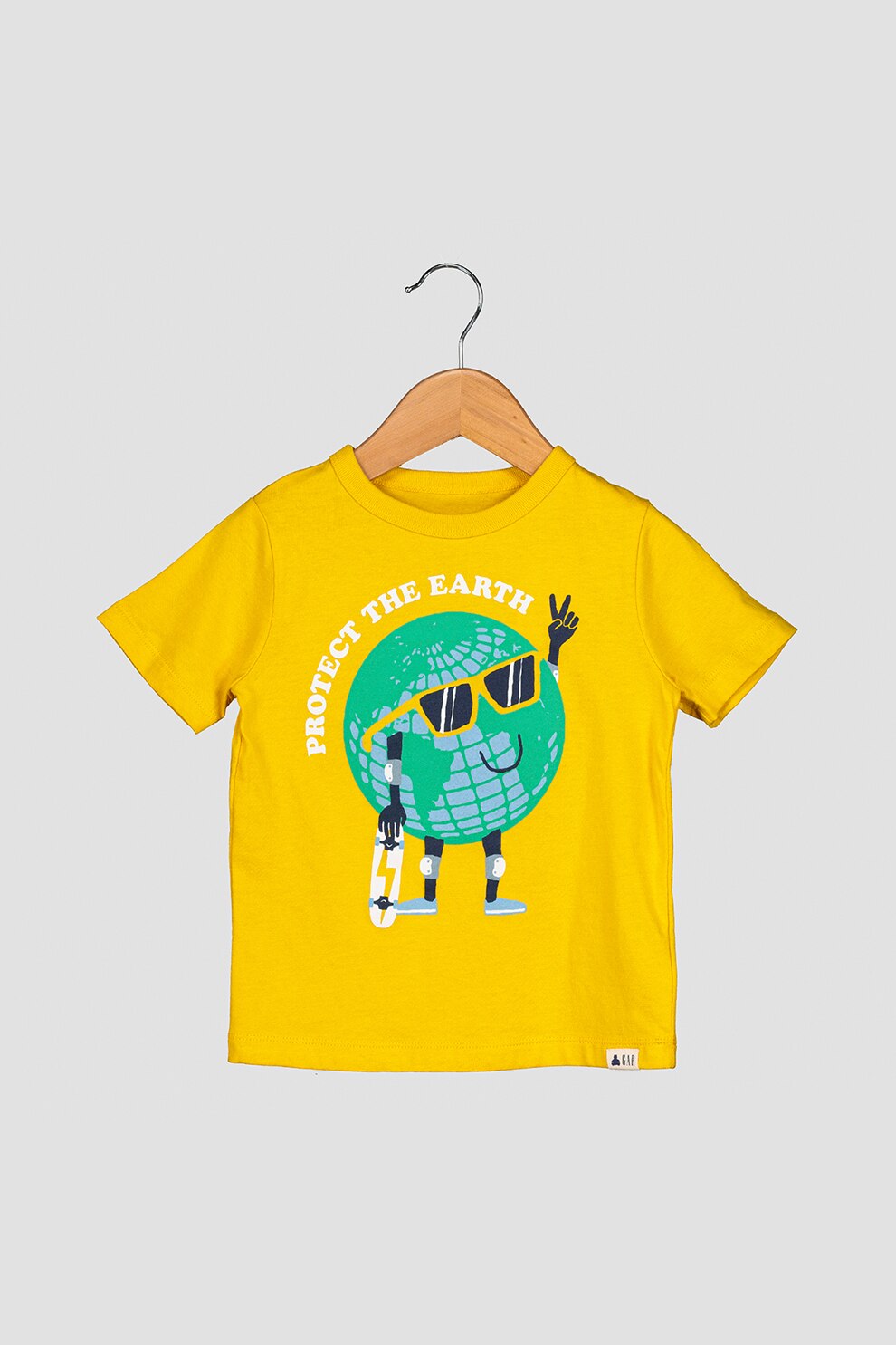 GAP, Tricou din bumbac organic cu imprimeu, Galben