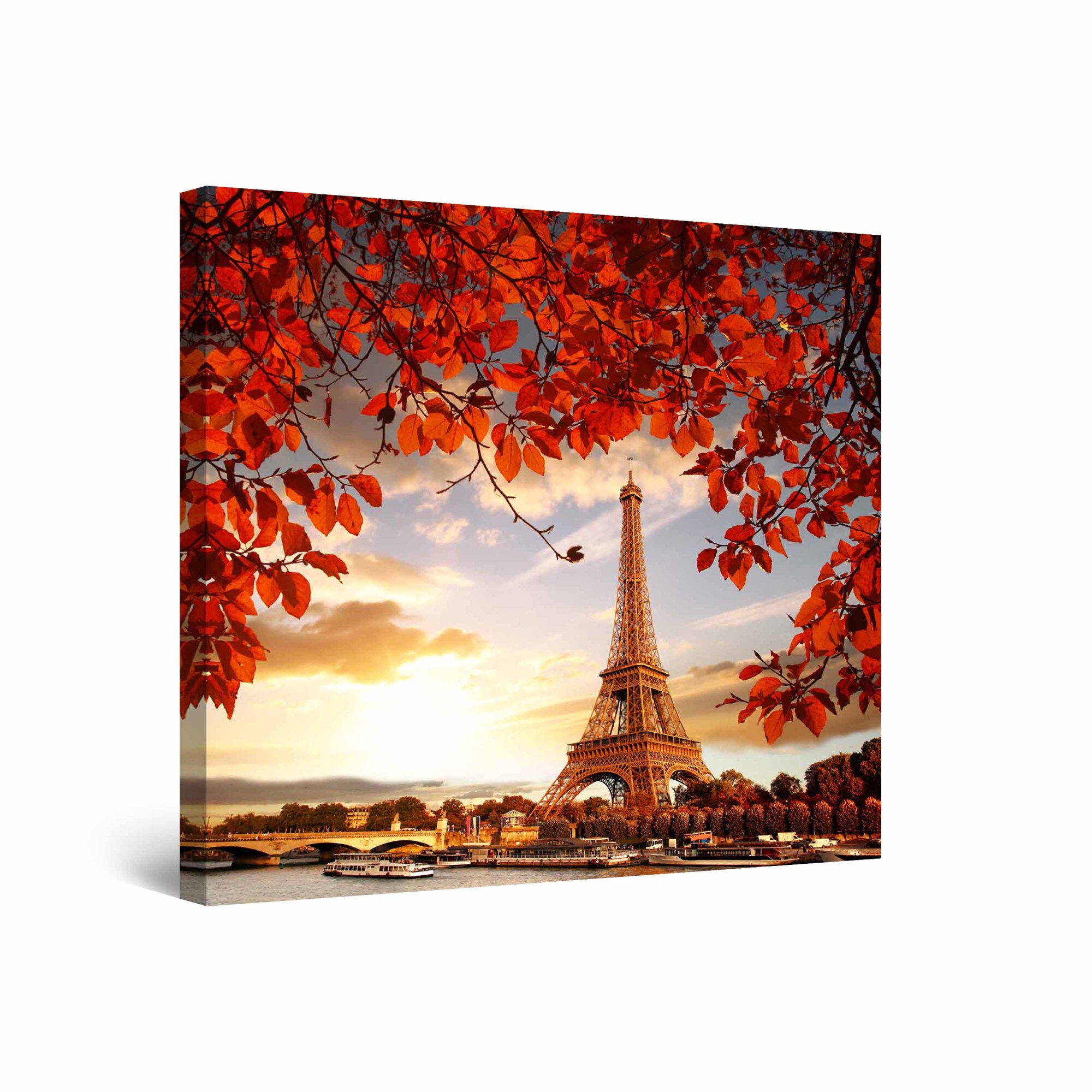 Tablou DualView Startonight Apus in Paris, luminos in intuneric, 60 cm x 60 cm