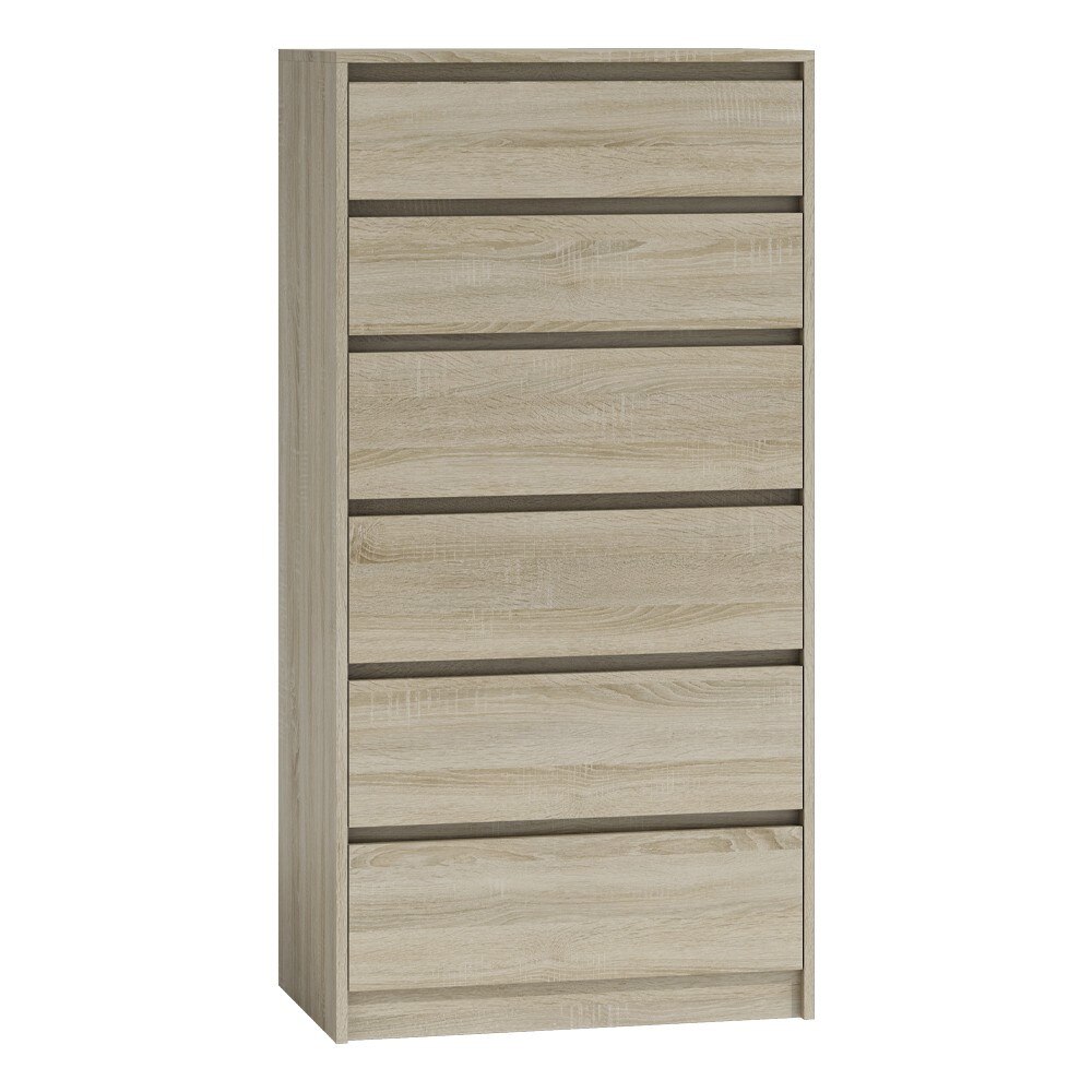 Comoda cu 6 sertare Odell K6, 70x43x139, culoare sonoma