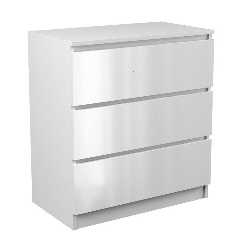 Dulap cu 3 sertare Thirassia M3, 70x40x77, alb lucios