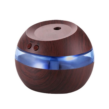 Difuzor aromaterapie Oil Therapy-09 , umidificator , lumina led albastra , 300 ml , cablu USB , lemn inchis Difuzor aromaterapie Oil Therapy-09 , umidificator , lumina led albastra , 300 ml , cablu USB , lemn inchis