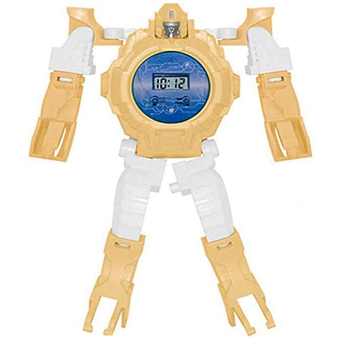 Ceas de mana digital AKU Transformabil in Robot 2 in 1, Pentru Copii culoare Galben AK5035G
