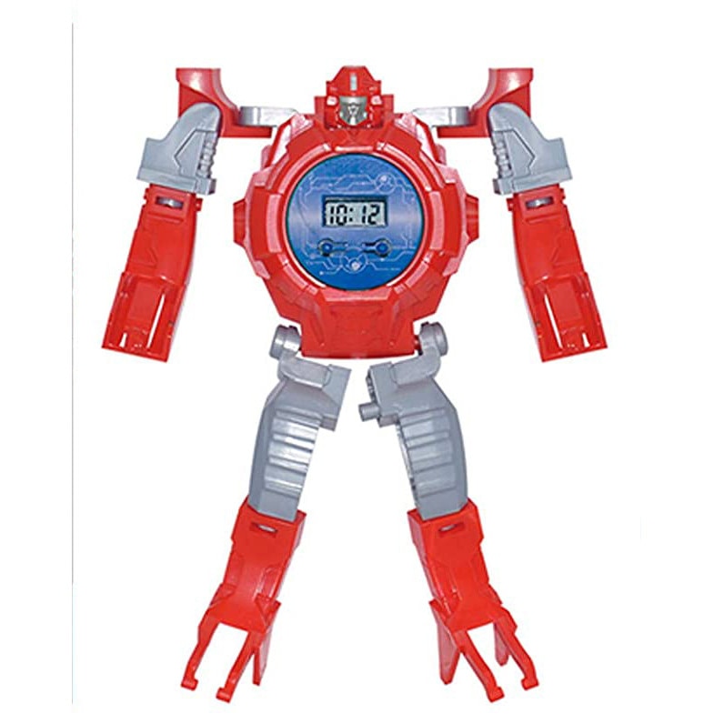 Ceas de mana digital AKU Robot Transformers 2 in 1, Pentru Copii culoare Rosu AK5035R