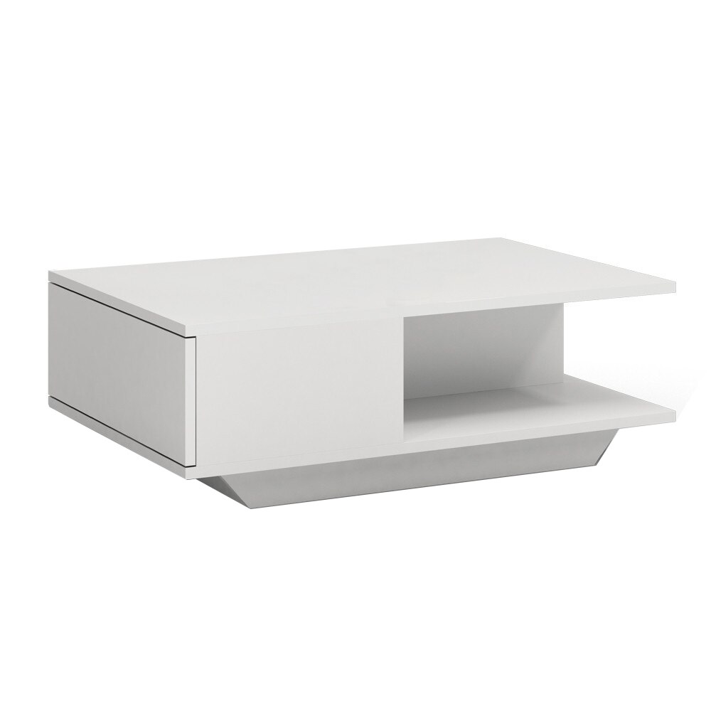 Masuta cafea Thirassia Denver, 42x90x60, alb lucios
