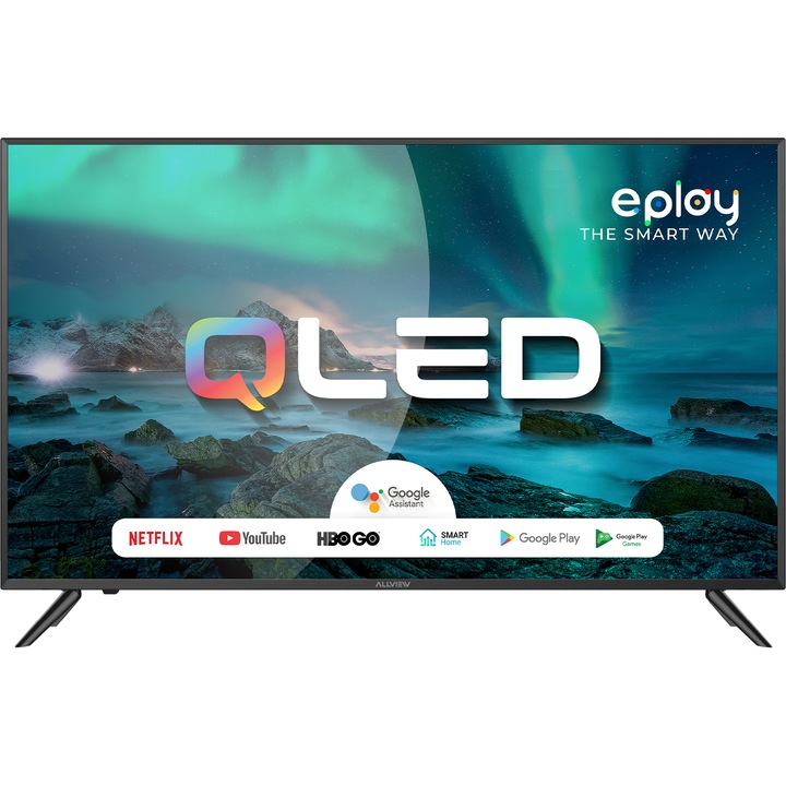 Televizor Allview QLED QL43ePlay6100-U, 108cm, Smart Android, 4K Ultra HD, Clasa G
