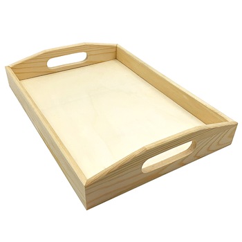 Tava din lemn cu manere, Createur, lemn, 18x25cm Tava din lemn cu manere, Createur, lemn, 18x25cm